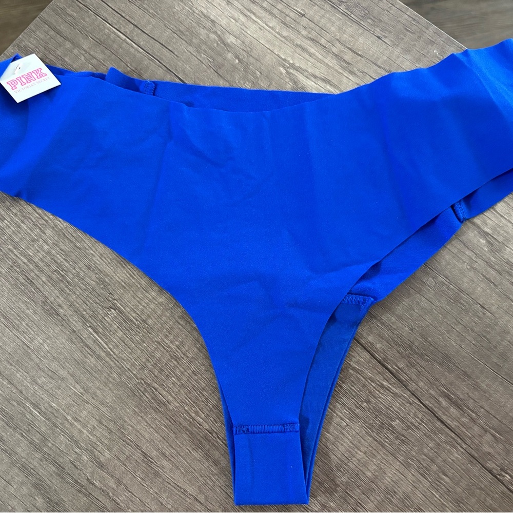 Victoria's Secret Pink Blue Thong NWT